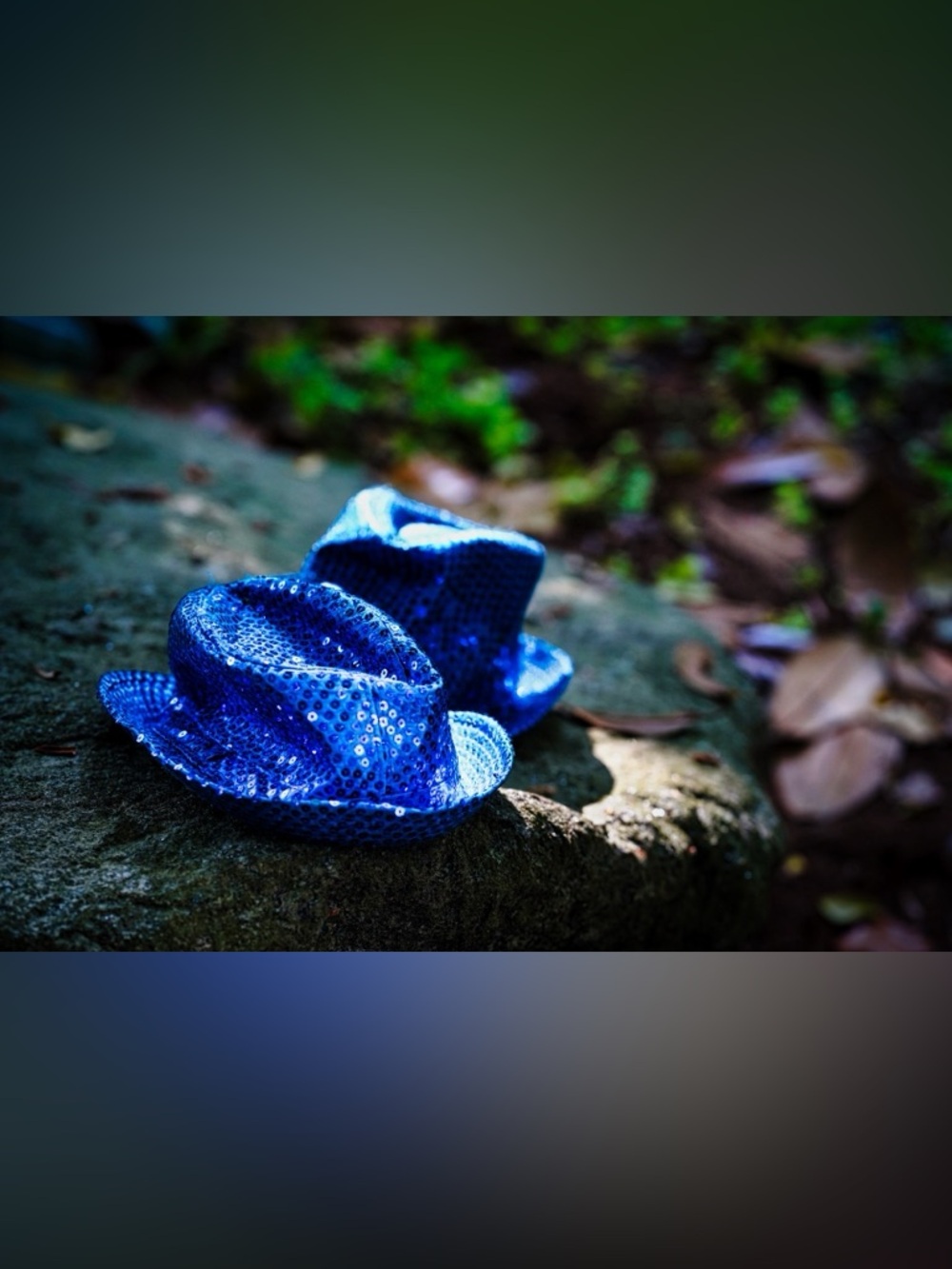 Pair of Rubie's Costume Co. Blue Sequin Fedora Hats - Two Piece Set
